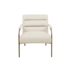Abbot Upholstered Open Arm Metal Leg Accent Chair Beige - Madison Park