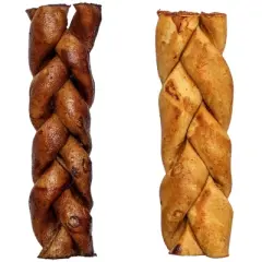 Pet Factory Made in USA Beefhide Braided Sticks