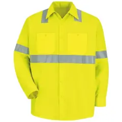 Red Kap&reg; Men's Hi-Visibility Long Sleeve Work Shirt - Type R, Class 2