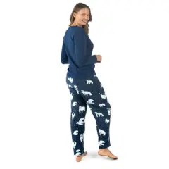 Leveret Womens Cotton Top Fleece Pant Pajamas