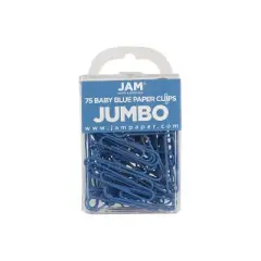 JAM Paper Colored Jumbo Paper Clips Large 2 Inch Baby Blue Paperclips 221819034A