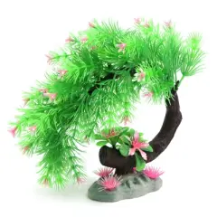 Unique Bargains Plastic Needle Leaves Tree Aquarium Fish Betta Tank Landscape Ornaments