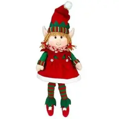 SCS Direct Elf Plush Christmas Stuffed Dolls - 18", Set of 2