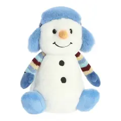 Aurora Medium White Holiday Land of Lils 8.5" Aspen Snowman Festive Stuffed Animal