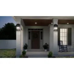 Urban Ambiance Luxury Modern Outdoor Wall Light,  17"H x 9"W,  Midnight Black Finish, UHP1244