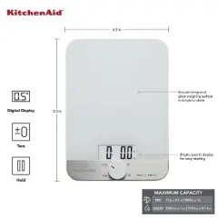 KitchenAid 11lb Kitchen Digital Food Scale White