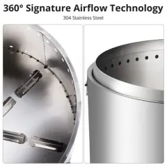 27" Smokeless Fire Pit with Air Switch, Wood Burning Portable Stainless Steel Outdoor Firepit, for Camping Backyard Patio Picnic