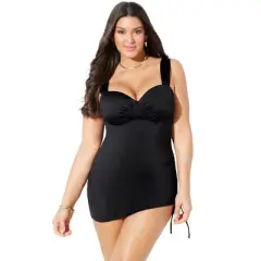 Swimsuits for All Women&rsquo;s Plus Size Adjustable Two Piece Swimdress
