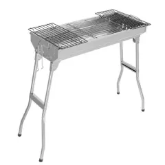 SEVOBAL Outdoor Grills, Griddles and Smokers Home and Outdoor Barbecue Grill, Ideal for Garden Parties and Campsites Enjoy, Silver, 28.74"*13"*7.28"