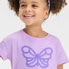 Toddler Girls' Butterfly Graphic T-Shirt - Cat & Jack&trade; Lilac Purple