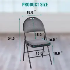 Costway Set of 6 Folding Chairs Fabric Upholstered Padded Seat Metal Frame Home Office