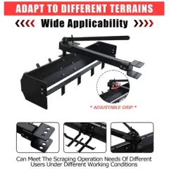 Box Scraper, 42'' Tow Behind Lawn Tractor Attachment - Box Blade Hitch Fit for ATV UTV, Multi-Functional, Carbon Steel, Black