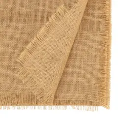 Saro Lifestyle Rustic Jute Burlap Table Runner, 16"x72", Beige