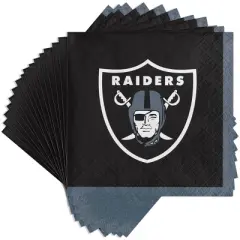 48ct Las Vegas Raiders Football Beverage Napkins