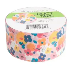 Simply Genius Pattern Duct Tape Heavy Duty, 1 Roll 1.88 in x 10 Yards, Colorful Duct Tape with Designs for Crafts, DIY, Spring Flower