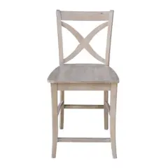 24" Vinyard Counter Height Barstool Washed Gray/Taupe - International Concepts