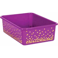 Teacher Created Resources&reg; Purple Confetti Large Plastic Storage Bin