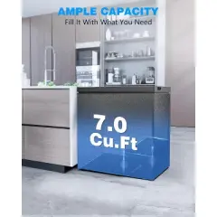 ZAFRO 7.0 Cu.Ft Chest Freezer with Removable Basket and Bottom Defrost Water Drain Freestanding Top Open Door, Deep Freezer,  Black