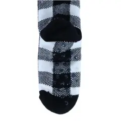 CTM Women's Plush Fleece Lined Buffalo Plaid Slipper Socks