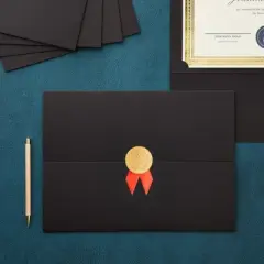 Paper Junkie 12 Pack Black Tri Fold Certificate Holders for Letter-Size 8.5 x 11, Graduation Folder, Diploma Cover, 12.5 x 9.2 In