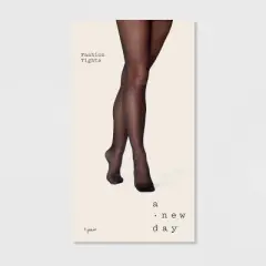 Women's Basketweave Pattern Tights - A New Day&trade; Black