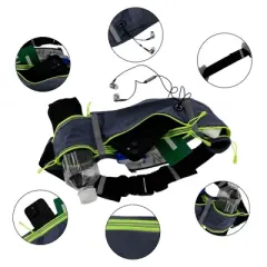 Unique Bargains Waist Pack Bag with Water Bottle Holder Deep Gray 1 Pc