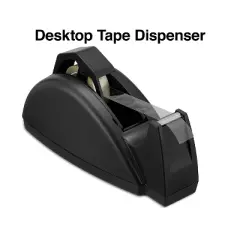 MyOfficeInnovations Heavy-Duty Desktop Tape Dispenser Black 1" and 3" Core 1671310