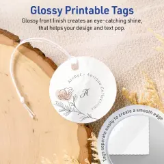 Avery Printable Round Tags with Sure Feed Technology, 2" Diameter, Glossy White Cardstock, Print-to-the-Edge, Laser/Inkjet, 120 Total