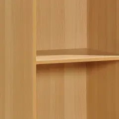 Hodedah Import 12 D x 16 W x 60 H Inch 5 Shelf Bookcase Storage Organizer Solution for Living Room, Bedroom, or Office, Beech Wood Finish