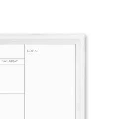 U Brands 40"x30" Magnetic Dry Erase Calendar Board White Decor Frame