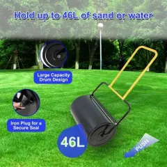 SKRAN High Capacity Lawn Roller, Can Fill Sand/Water, With Easy-Turn Plug and U-Shaped Ergonomic Handle for Convenient Push and Pull, for Garden, Farm