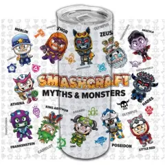 SMASHCRAFT 20 ounce Stainless Steel Double Walled Insulated Travel Tumbler Coffee Mug Cup, Myth & Monsters