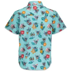 Disney Lilo & Stitch Mickey Mouse Lion King Simba Hawaiian Blue Button Down Shirt Little Kid to Big Kid