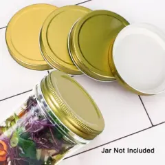 Unique Bargains Iron Regular Mouth Mason Canning Jars Lid with Sealing Rings 24 Pcs
