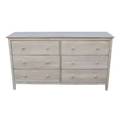 Dresser with 6 Drawers Unfinished - International Concepts