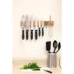 Good Cooking Magnetic Knife Strip w XL 18" Design- Powerful Magnet Wooden Knife Rack