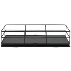 Organize It All 9"x19.7" Slide Out Shelf Organizer: Steel Kitchen Cabinet Storage, Black, 4.5" Height, 12.13 lbs
