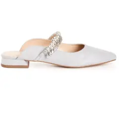 Women's Wide Fit Strappy Point Mule - gray | EVANS