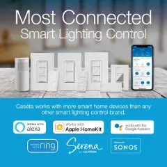 Lutron Cas&eacute;ta Deluxe Smart Dimmer Switch (2 Count) Kit with Cas&eacute;ta Smart Hub | | P-BDG-PKG2W-A | White