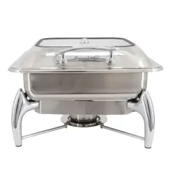 MegaChef 6 Liter Stainless Steel Rectangle Professional Chafing Dish/Food Warmer/Buffet Server Serving Dish