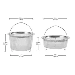 Instant Pot Official Mesh Steamer Basket Set, Stainless Steel, Dual-Purpose Steamer & Strainer, Easy-Lift Handle, Dishwasher Safe, Rust-Resistant
