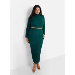 Rebdolls Women's Libra Popcorn Smocking Maxi Bodycon Skirt