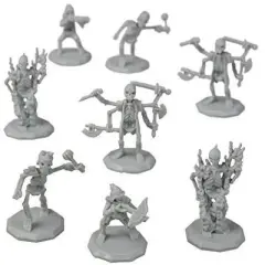 Monster Protectors Unpainted Fantasy Skeleton Mini Figures for D&D - 1", 8 Pieces