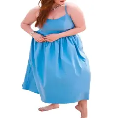 ELOQUII Women&rsquo;s Plus Size Full Skirted Midi Dress