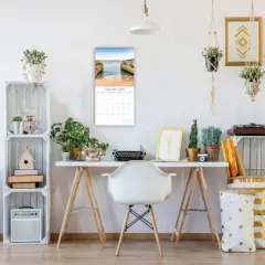 2026 Square Wall Calendar, Beaches, 16-Month Natural World Theme, 180 Reminder Stickers (12x12 In)