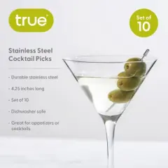 Stainless Steel Cocktail Picks, Set of 10 by True