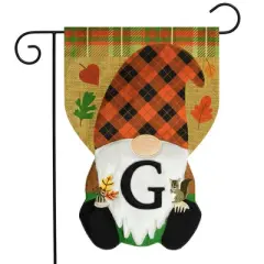 Briarwood Lane Fall Garden Flag 12x18 For Outdoor Fall Gnome Burlap Monogram Letter G For Fall Garden Flag Flags For Outside