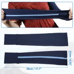 Unique Bargains 1 Pair Cooling Arm Sleeves for Women and Men Sports Arm Sleeve Protection Blue