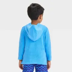 Toddler Boys' Sharks Printed Embossed Pullover Cover Up - Cat & Jack&trade; Blue