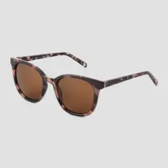 Women's Tortoise Shell Print Crystal Plastic Square Sunglasses - Universal Thread&trade; Brown